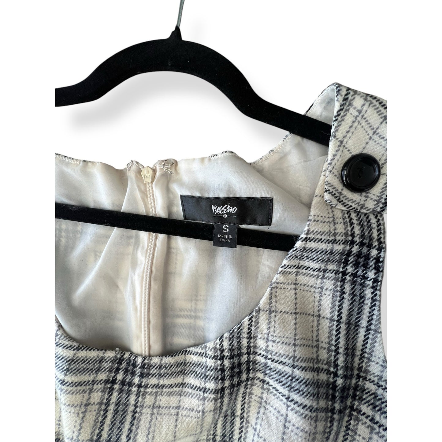 Vintage Y2K Mossimo Pinafore Black and White Plaid Dress