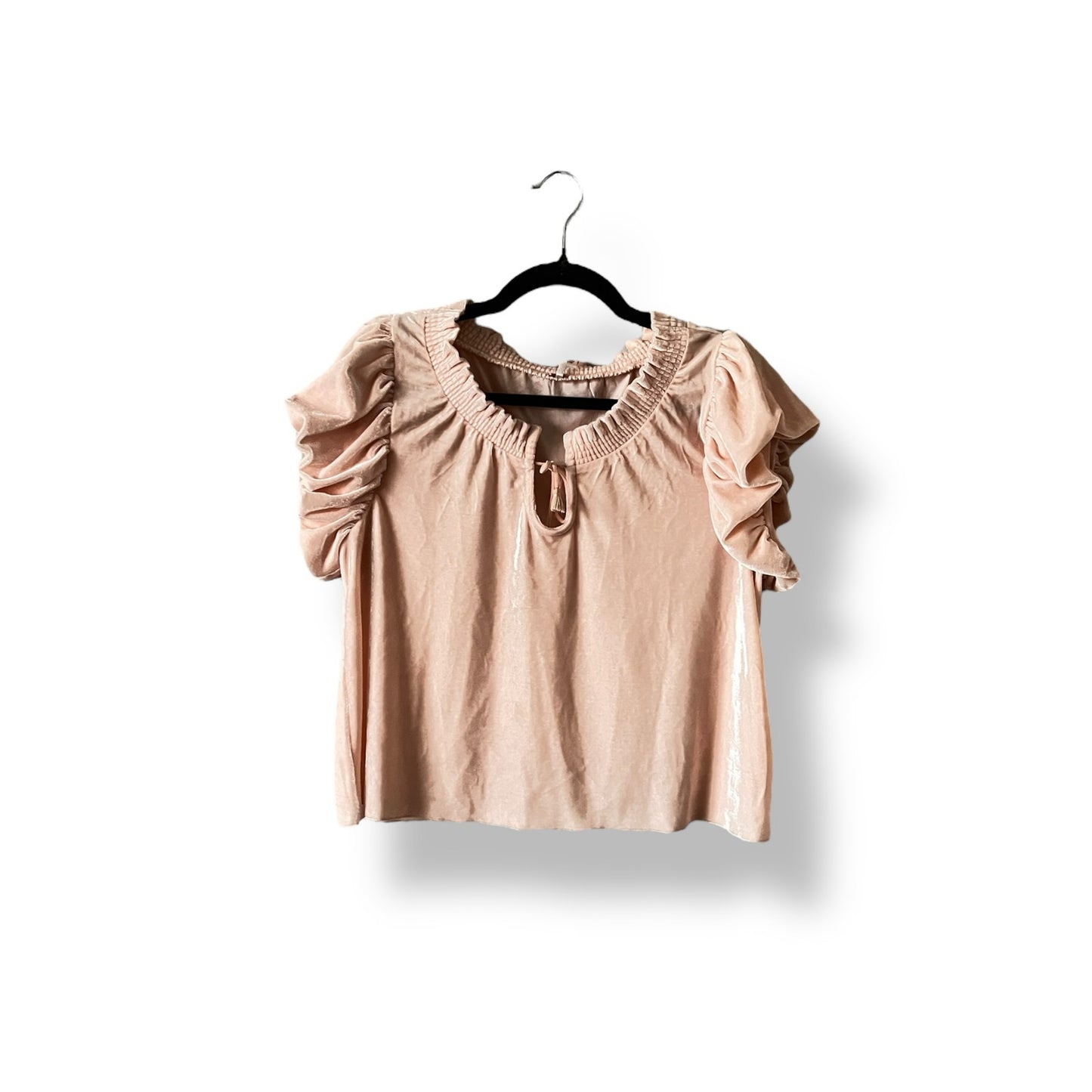Free People Terese Pink Crushed Velvet Top