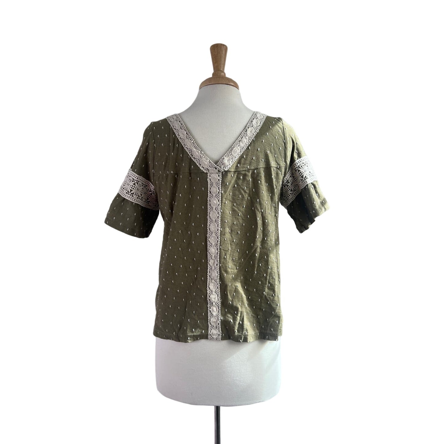 Anthropologie Maeve Venezia Texture Lace Boho Top