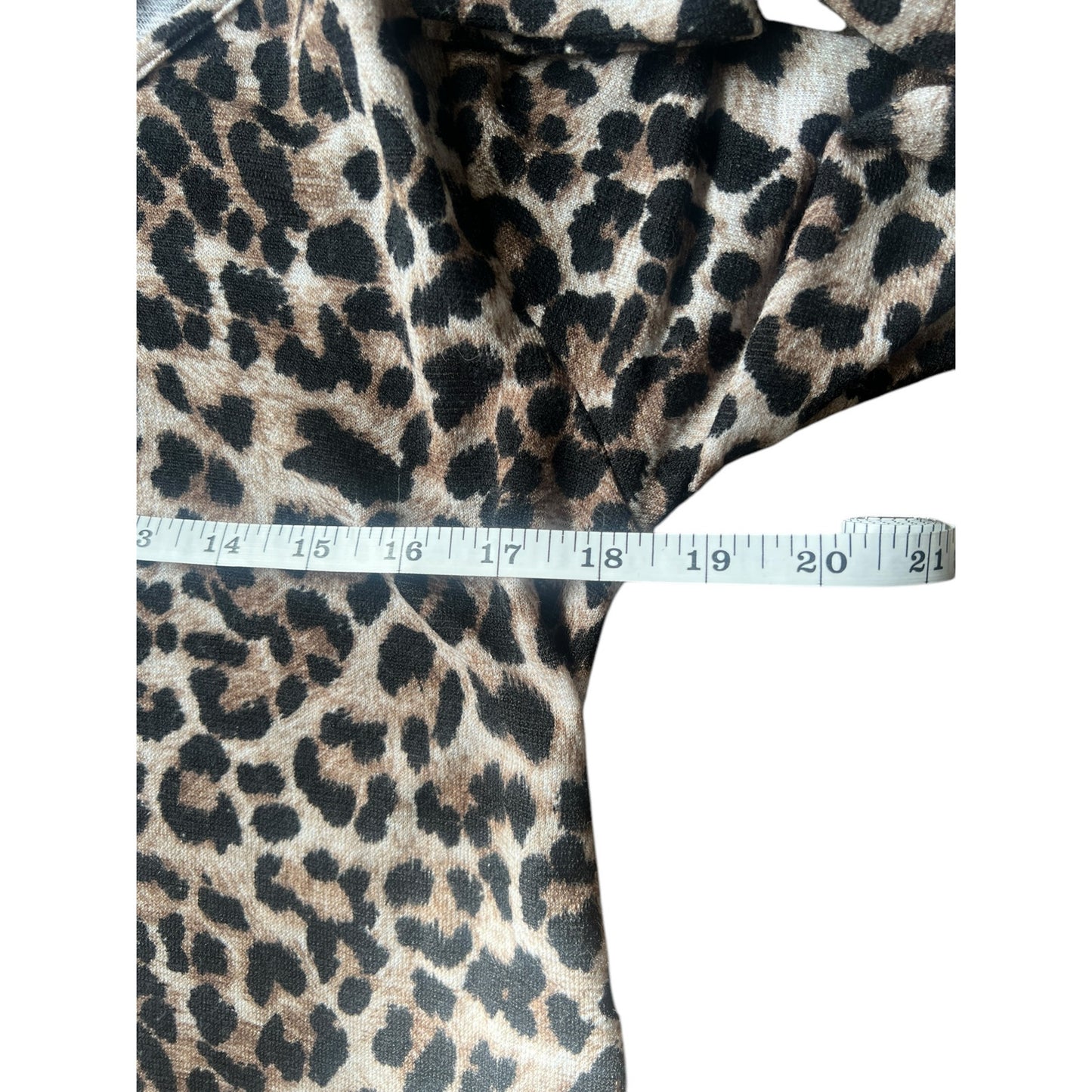MTS Brown and Black Leopard Print Long Sleeve Swing Dress