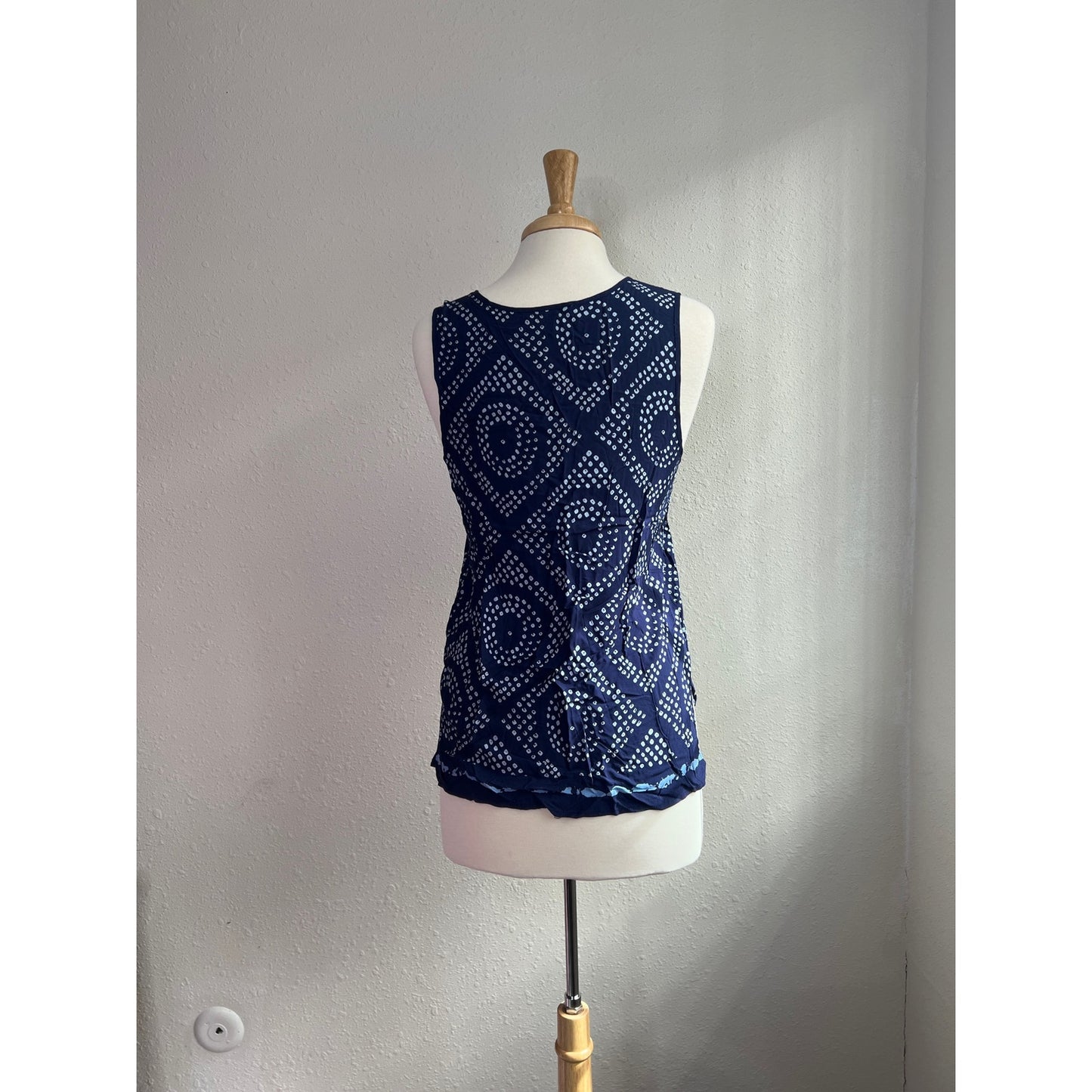 Sanctuary Blue and White Abstract Tank Top