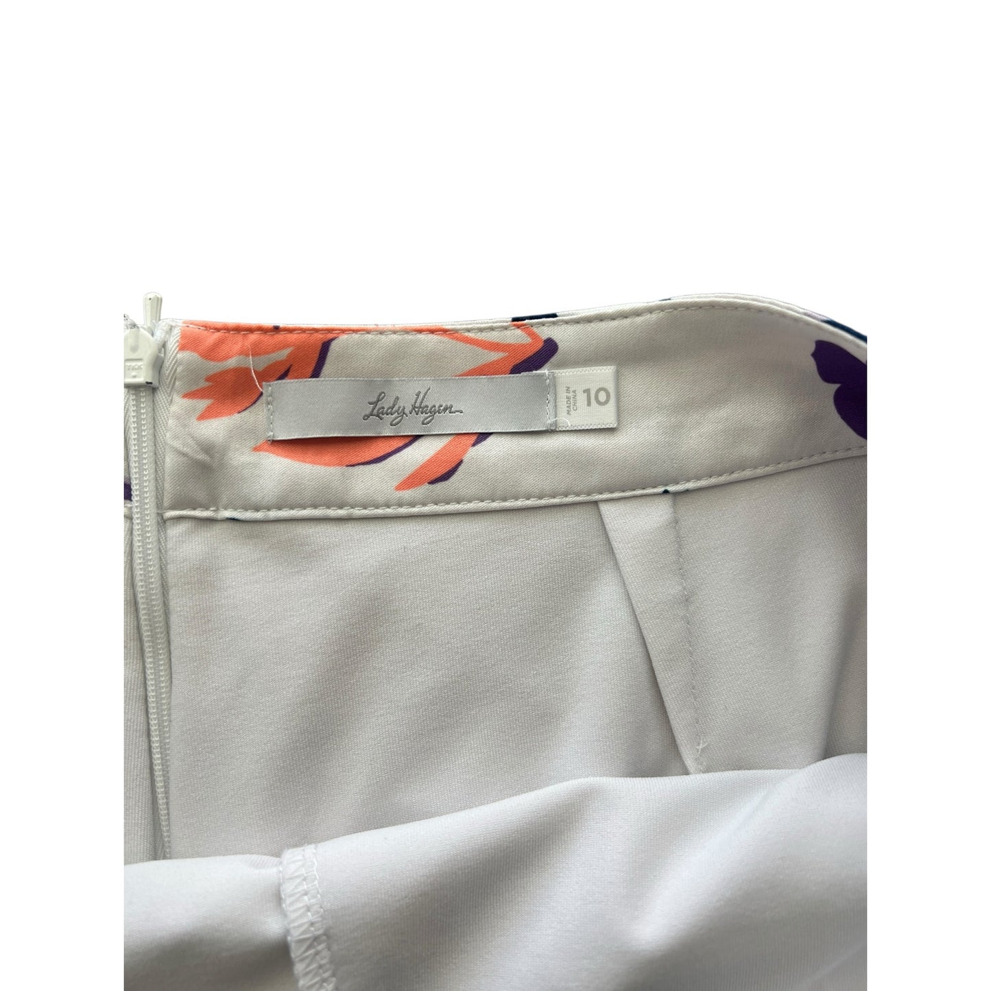 Lady Hagen White and Purple Floral Golf Skirt