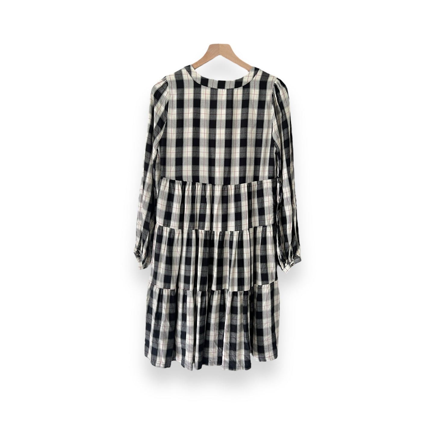 Anthropologie Amber Black & White Plaid Tiered Tunic Maeve