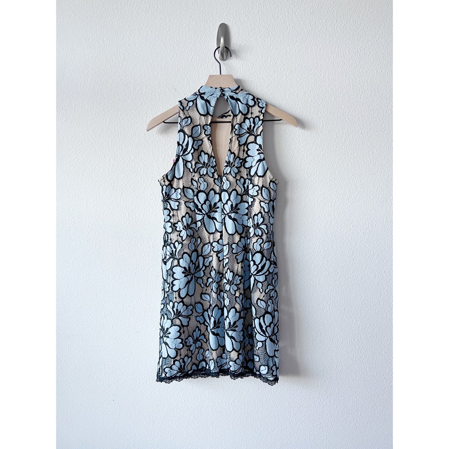 NWT Anthropologie Plenty By Tracy Reese Blue Floral Lace Lin Dress