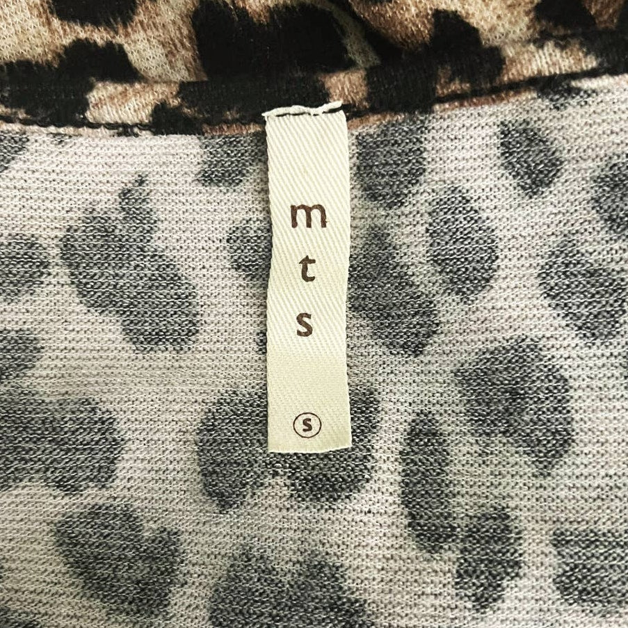 MTS Brown and Black Leopard Print Long Sleeve Swing Dress
