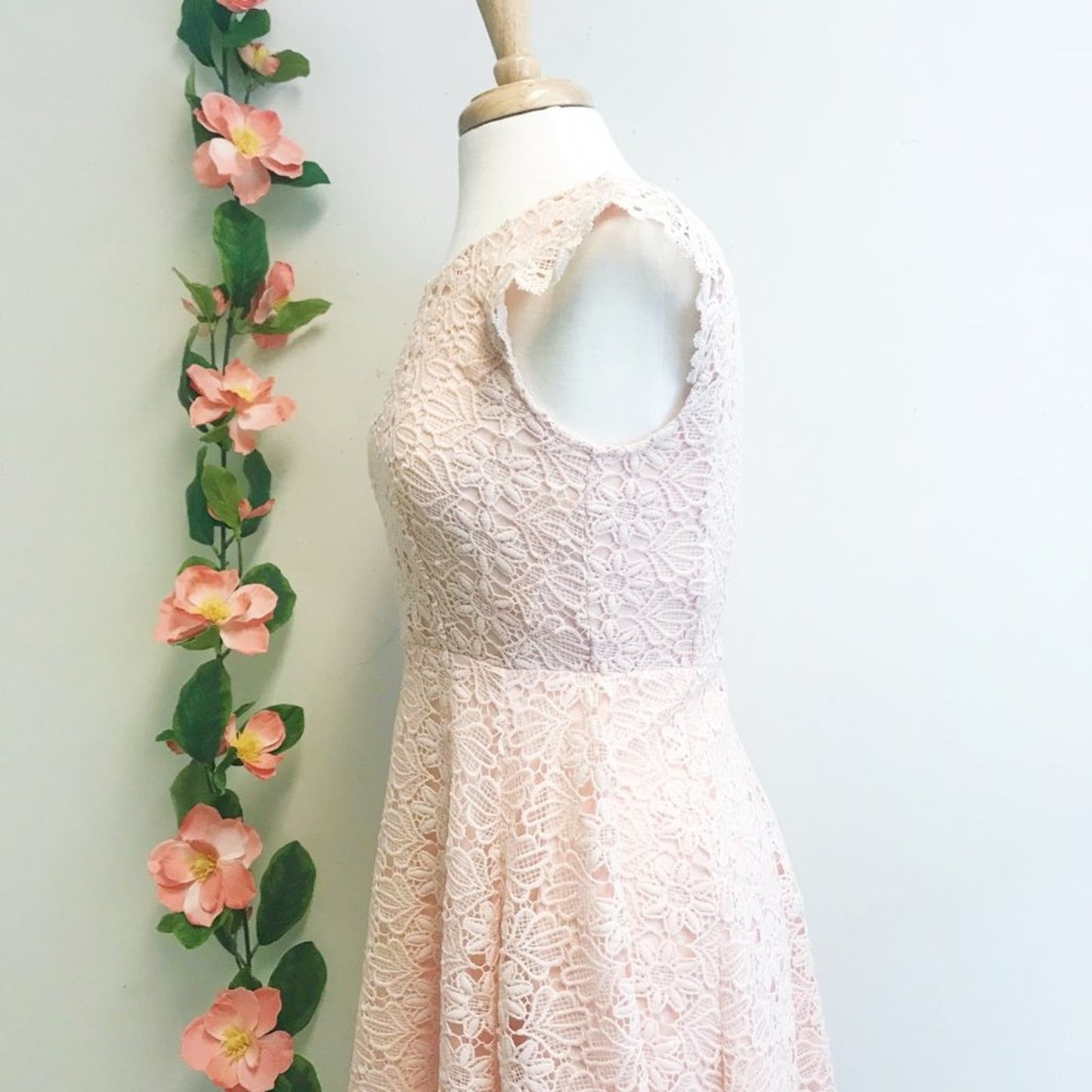 Ellison Orange Lace Fit and Flare Dress