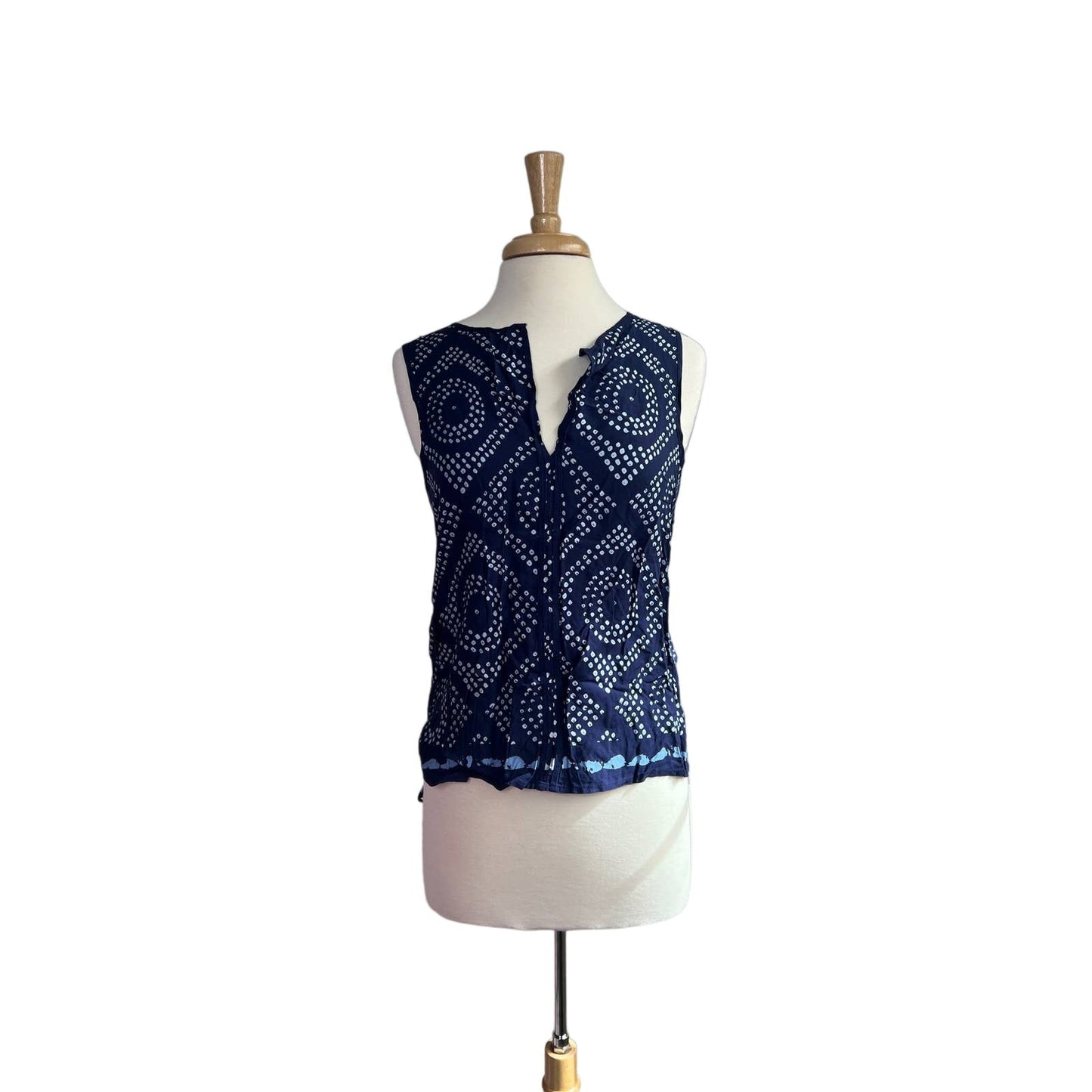 Sanctuary Blue and White Abstract Tank Top