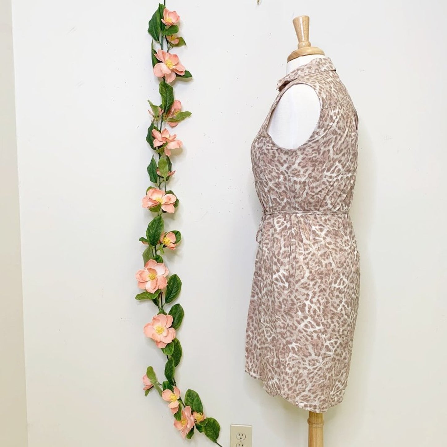 beachlunchlounge Beige Leopard Print T-Shirt Sun Dress
