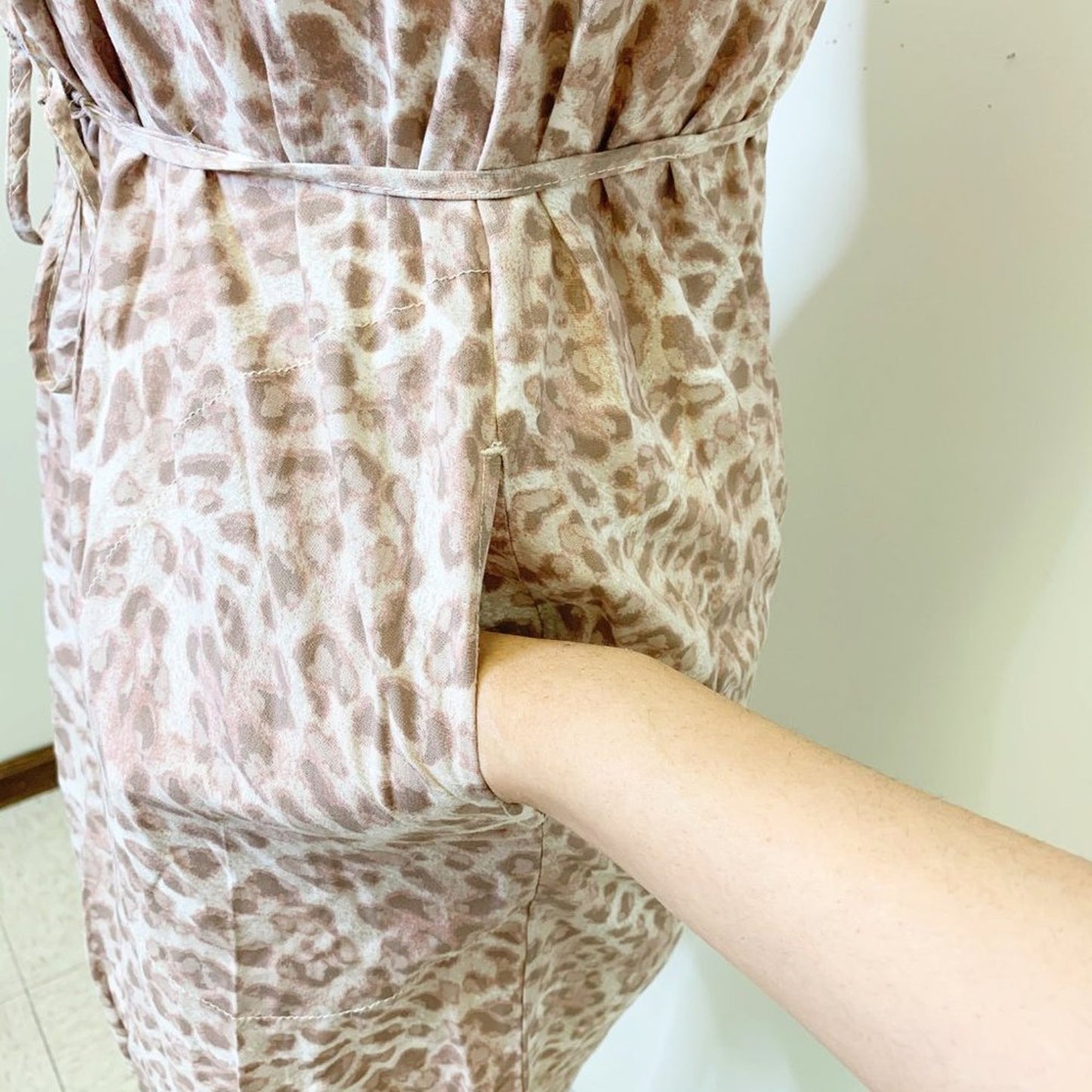 beachlunchlounge Beige Leopard Print T-Shirt Sun Dress