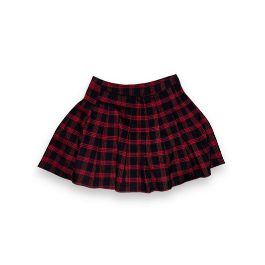 Forever 21 Red and Black Plaid Pleated Mini Skirt