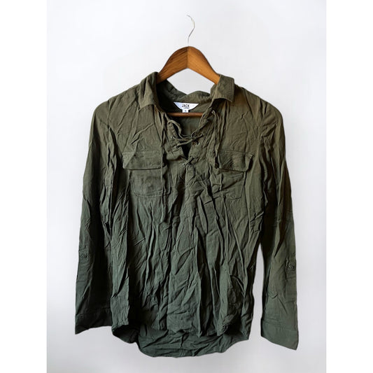 Jack by BB Dakota Olive Green Utility Blouse