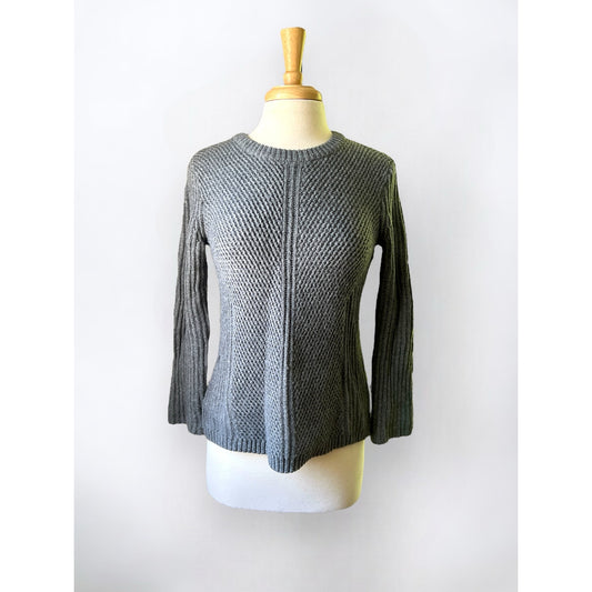 Women's Madewell Gray Cotton Blend Knit Preowned Sweater