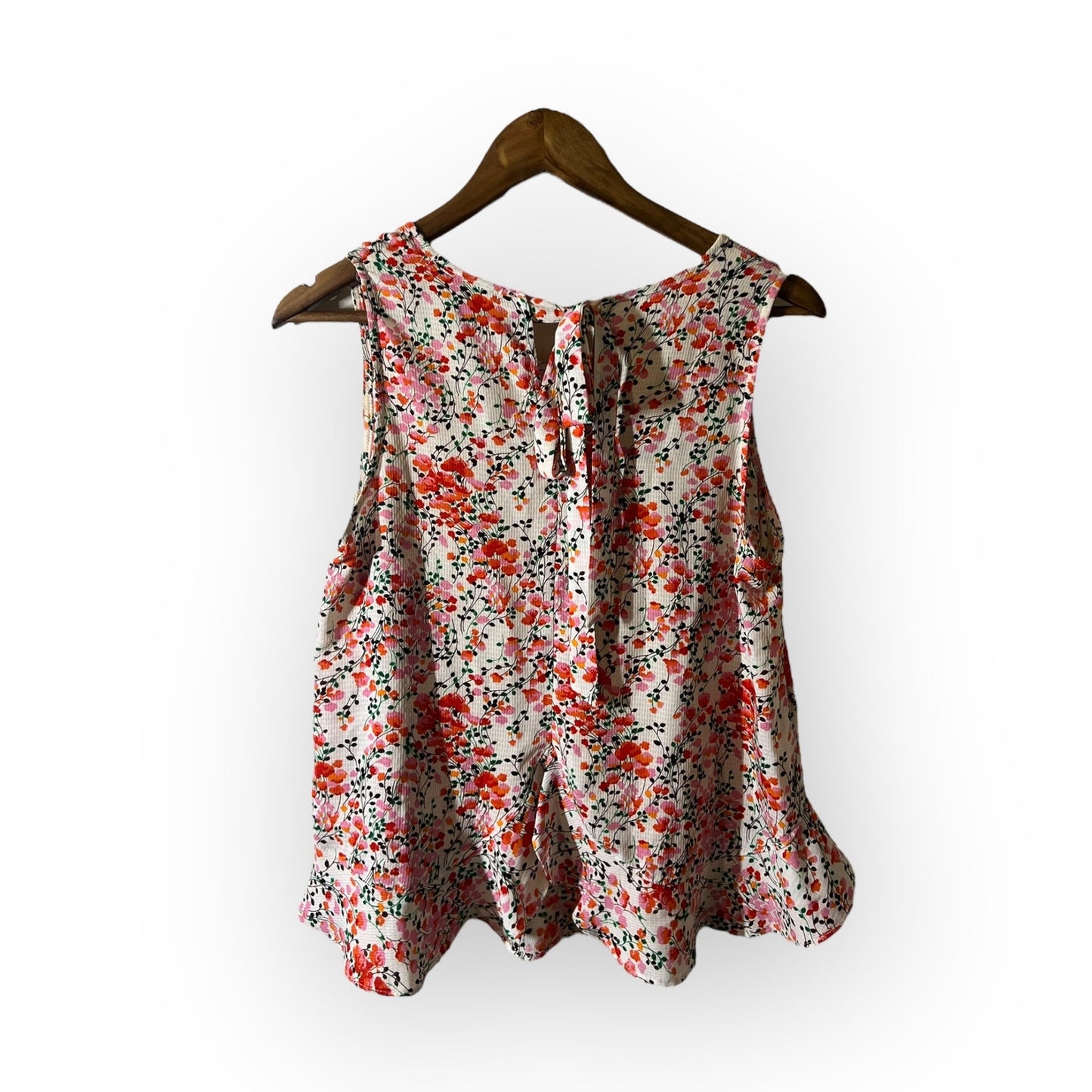 Harlowe & Graham Cream and Pink Floral Drop Waist Tank Top