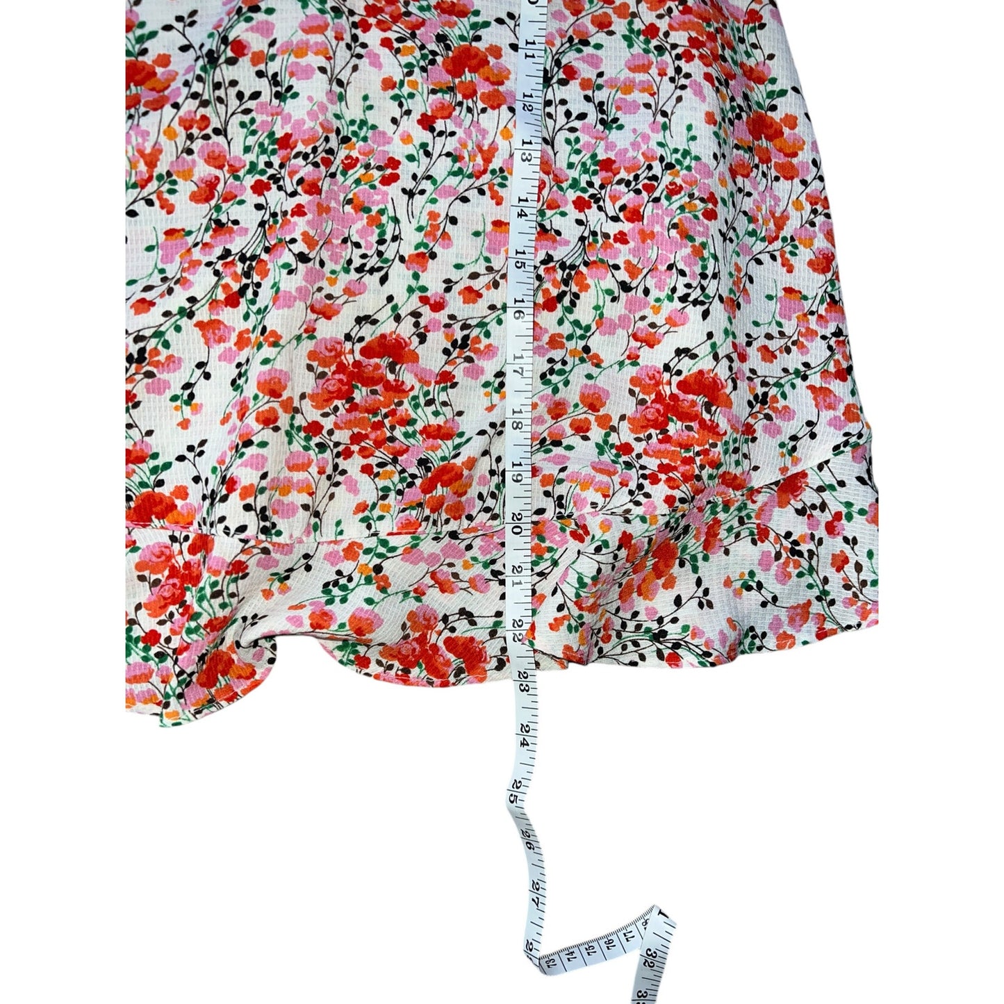 Harlowe & Graham Cream and Pink Floral Drop Waist Tank Top