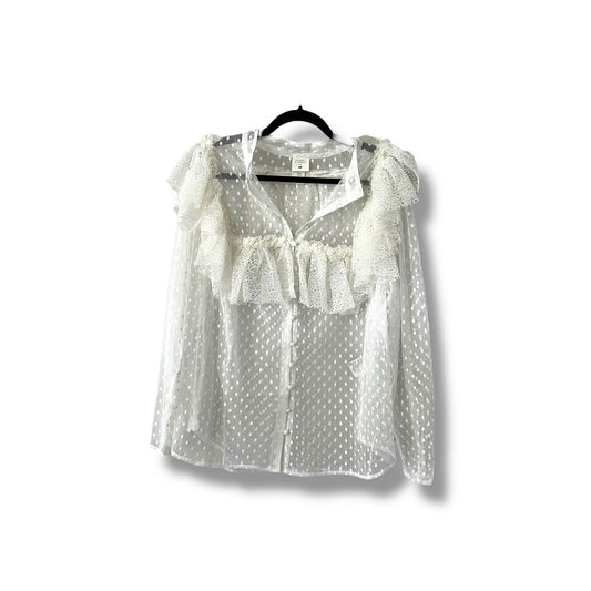 Sandra Mansour x H&M Lace Sheer Ruffled Blouse
