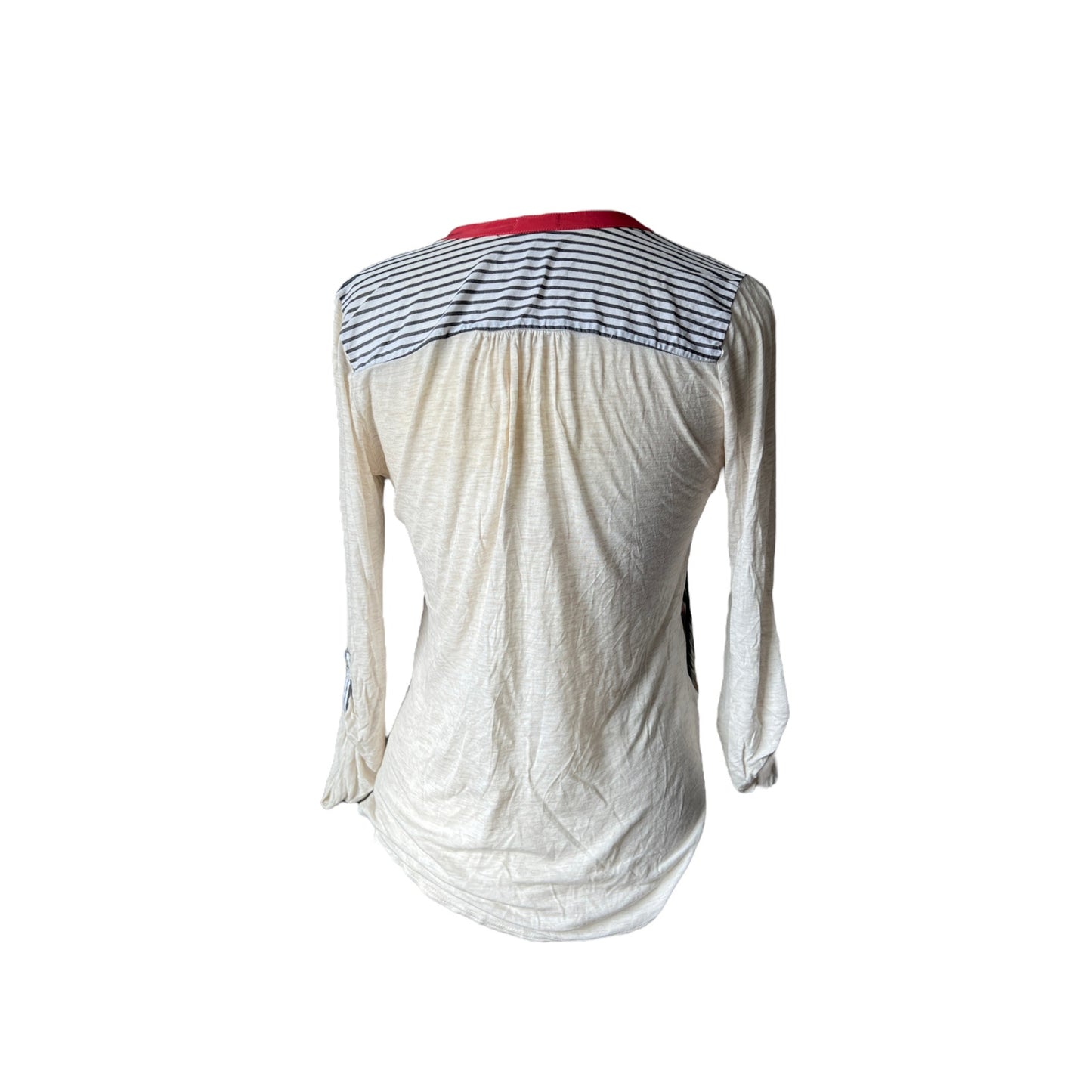 Tiny Gray and White Ikat Top