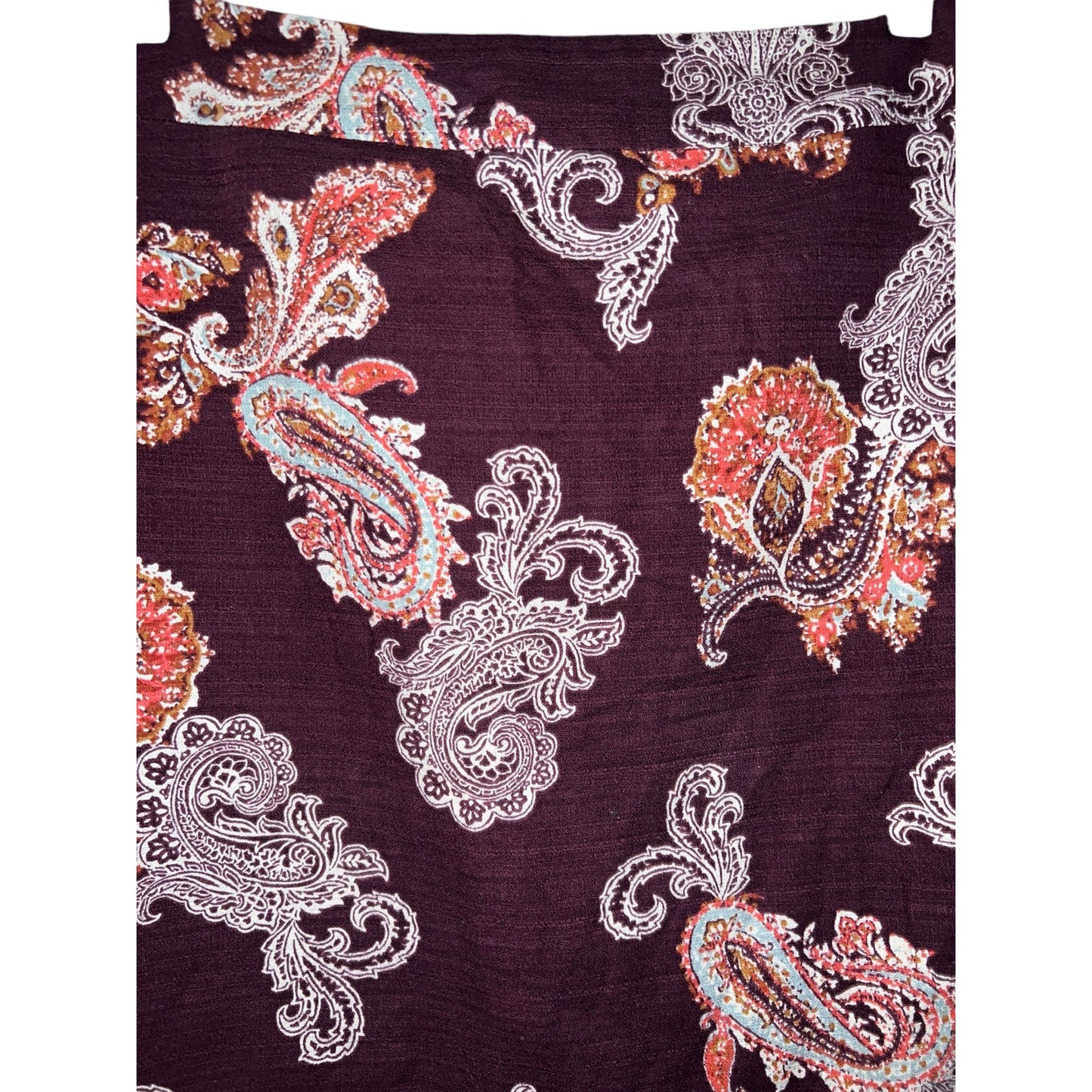 Ann Taylor Factory Burgundy Paisley Pencil Skirt